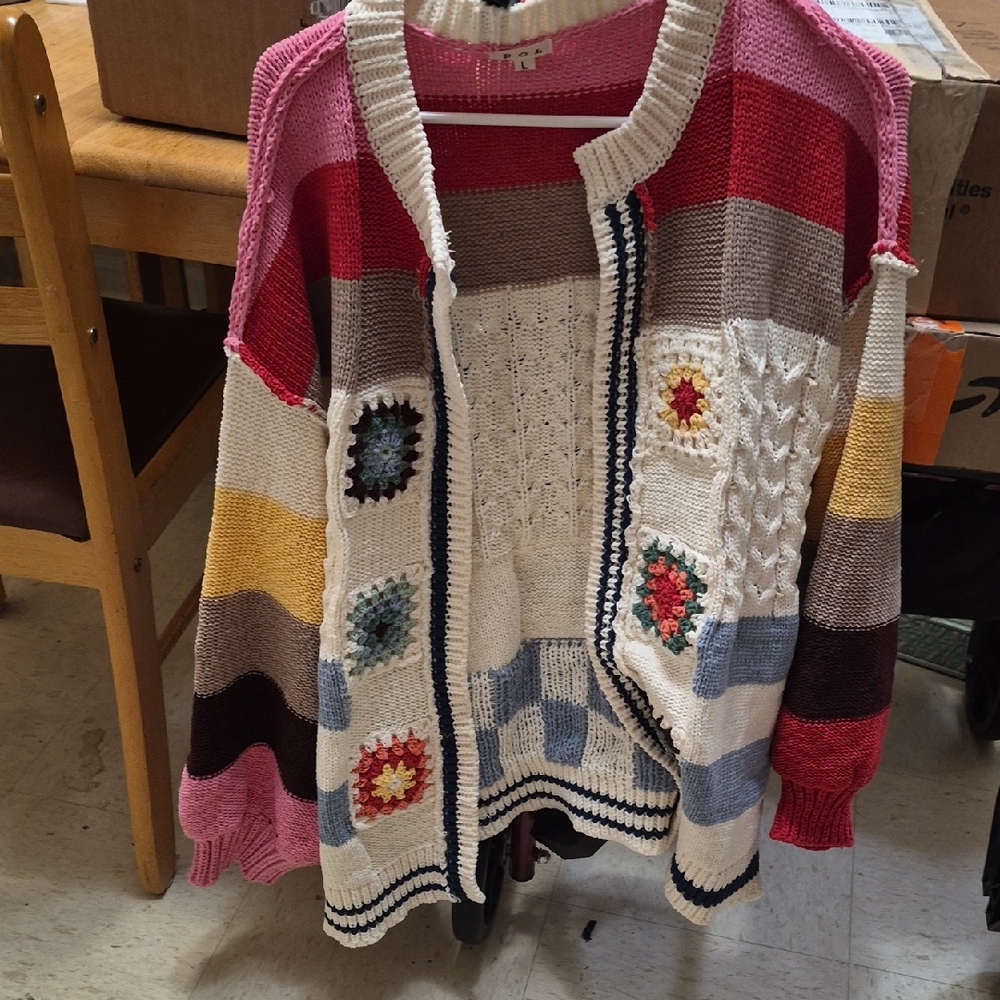 Oli & Hali Multicolor Patchwork Cardigan If Buy Pants Also Michael Kors Is Free
